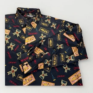 Vintage Fubu The Collection Shirt Y2K 2000 Men’s XL Black Party Print Allover - Bild 1 von 12