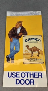 Vintage 1991 Tobaccania Camel Smoking Joe Use Other Door Decal Sign NOS - Picture 1 of 9