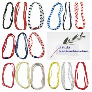 3 Pack! Soft Comfy Hairband Headband Necklace 577-581R - Picture 1 of 6