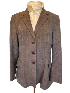 Chaqueta de mujer Derby House pura lana marrón tweed show talla 40”. Ref S21 - Imagen 1 de 8