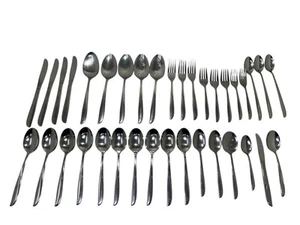 (36) Oneida Twin Star Stainless Flatware Lot Set Atomic Starburst Knife Spoon - Picture 1 of 10