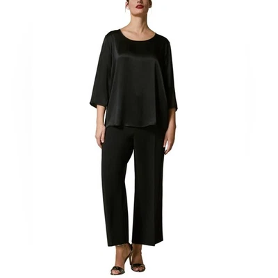 Pantalón Pantalón Marina Rinaldi Negro Rayas Pierna Ancha Talla MR23 US 14 Foto 1 de 4