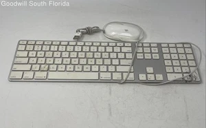 Apple White Portable Standard Wired Keyboard & Mouse Not Tested - Picture 1 of 6