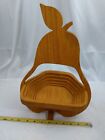 Vtg Pear Tree Fruit Basket Wood Collapsible Table Decor Read Asis