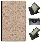 Maroon Flowers & Stripes Pattern Universal Leather Case For Lenovo Tablets