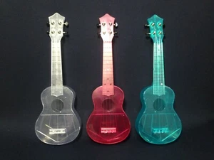 Fuykan UK11 CL See-Thru Clear Soprano Ukulele,All Polycarbonate +Free Bag,1 Pick - Picture 1 of 12