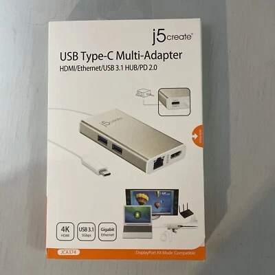 j5create JCA374, Docking station, USB Type C Multi Adapter, HDMI, USB 3.1 - Image 1 of 4