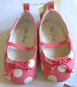 New OLD NAVY Size 6-12 Months (4.5 Inches) Pink Slip-On Ballet Dress Shoes - Picture 1 of 2
