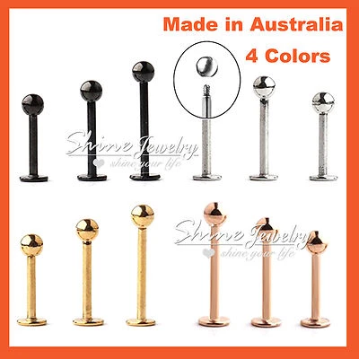 6mm -12mm Titanium Steel Ball Helix Labret Tragus Ear Lip Bar Stud Body Piercing Foto 1 de 4