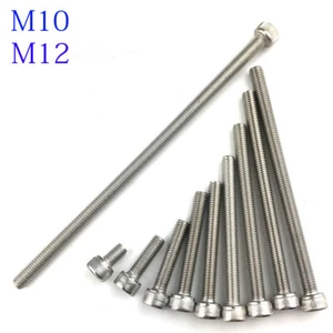 M10 x 1.5 / M12 x 1.75 304 Stainless Steel SOCKET HEAD Caps Screws DIN 912 A2/70 - Picture 1 of 4