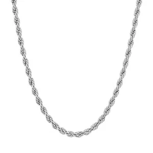 KISPER 24k Weißgold 5mm Edelstahl Seil Kette Halskette mit Karabinerverschluss - Bild 1 von 6