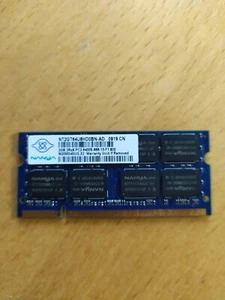 2Gb RAM Nanya NT2GT64U8HD0BN-AD 800Mhz PC2-6400 DDR2 SODIMM 200 pin - Picture 1 of 2