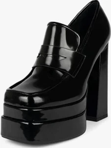 Jeffrey Campbell doppia piattaforma impilata in vera pelle verniciata - Foto 1 di 1