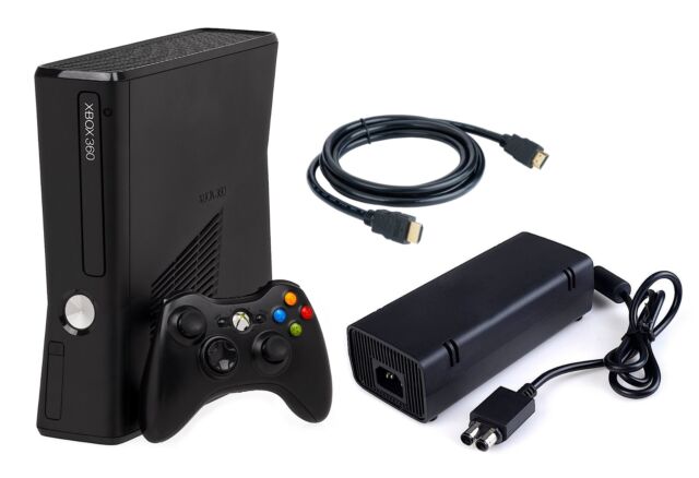 Restored Microsoft Xbox 360 Slim 4GB Video Game Console Matching Black  Controller HDMI (Refurbished)