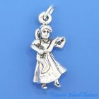 Lady Dancing 12 Days of Christmas 3D 925 Solid Sterling Silver Charm MADE IN USA