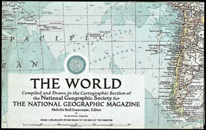 1957-3 National Geographic Map THE WORLD Earth Arctic Antarctica March (545) - Picture 1 of 4