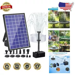Efficient 8W Solar Fountain Pump with 3000mAh Battery & 10 Customizable Nozzles - Picture 1 of 11