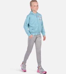 ADIDAS Girl's grey Aeroready Up2Move Cotton Touch Training Pant RRP £30 - Picture 1 of 5