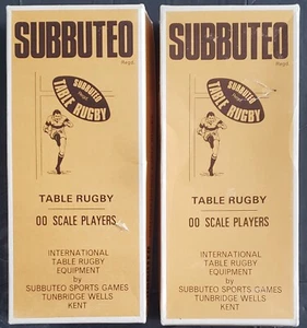 (2) VINTAGE SUBBUTEO TABLE RUGBY 00 SCALE FIGURES BOX LOT BOXES ONLY NO PLAYERS - Picture 1 of 4