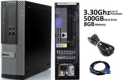 FAST Dell Optiplex Desktop WIFI Core i3 3.30GHz 8GB RAM 500GB HDD Windows 10 PRO - Image 1 of 4