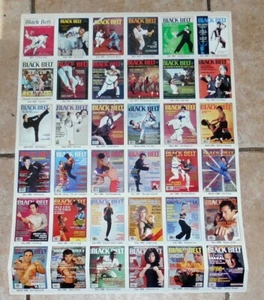 Rare Black Belt Magazine Poster of 36 Famous Magazine Issues & Martial Artists - Picture 1 of 3
