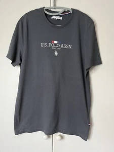 U.S. Polo ASSN. Grey cotton T-Shirt size L Slim Fit Excellent Condition - Picture 1 of 24