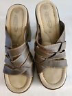 VTG. 90's Y2K Lower East Side Brown Chunky Platform Slides / Sandals Sz 8.5 NWOB