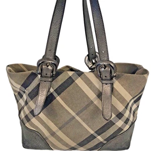 Burberry Tasche Shimmer Check Byron Silber mittelgroß/Doppelgriffe #78233 - Bild 1 von 15