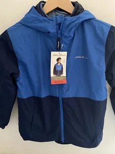 Eddie Bauer 3 In 1 Jacket Boys M Medium 10-12 Blue Coat Removable Fleece Lining - Picture 1 of 12