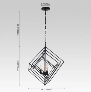Moderner geometrischer Kerzenleuchter 3-flammig schwarz - Bild 1 von 6