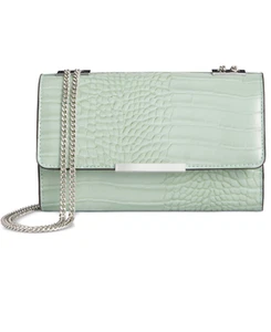 INC International Nichole Crossbody Croco Ballet Mink Gree Wallet Purse - Picture 1 of 6