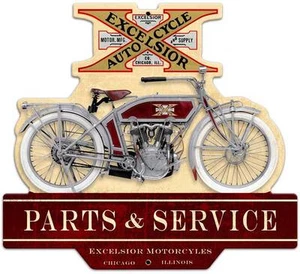 Vintage Chicago Excelsior Motocicleta Metal Sign Shop Man Cave Garage Barn FRC058 - Imagen 1 de 1