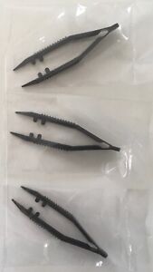 3 PCS Plastic Tweezers 4" Anti-Static Non-Conductive Forceps Jewelry Tech Tools