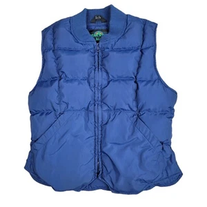 Vintage REI Peak Value Kids Vest Boys Size 8 Goose Down Puffer Blue Zip Pockets - Picture 1 of 11