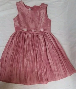 Bonnie Jean Dress Pink Sleeveless Girls Size 7 Ribbon Waist Lined - Picture 1 of 9