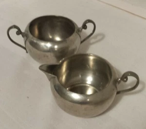 CORNWALL PEWTER SUGAR & CREAM SET #115 - Picture 1 of 9