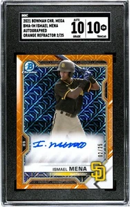 2021 Bowman Chrome BMA-IM Ismael Mena #/25 Auto SGC 10 Orange Refractor 1106 - Bild 1 von 1