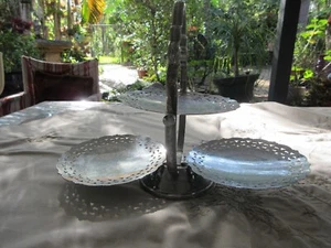 Vintage Chrome Folding Cake Stand,high teas!! folds up well ,made in England - Picture 1 of 14