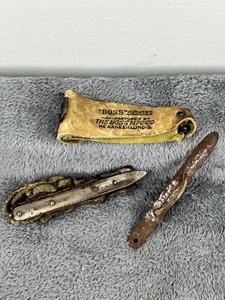 Antiker "THE BOSS" Corn Husker Shucker und zwei andere 3 Stück Leder & Stahl - Bild 1 von 9