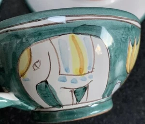 Handmade Elephant Design Cups &Saucers+Bon Bon Dish Hand painted Ceramics 🎁 - Picture 1 of 11