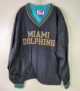 VTG Miami Dolphins ProLine Jacket by Champion Men's XL Nylon Shell Retro Patches