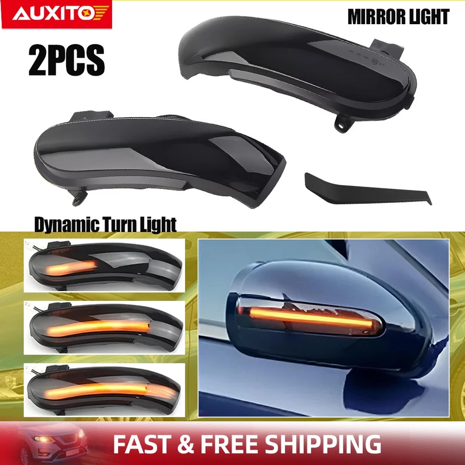 Pair Amber Dynamic LED Mirror Side Turn Signal Light Set for Benz Mercedes - Image 1 of 4