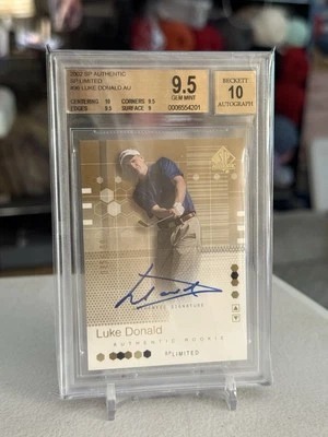 2002 SP Authentic LUKE DONALD #96 PGA Rookie RC Auto  GOLD  75/100 BGS 9.5 / 10 - Image 1 of 2