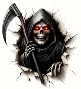 EVIL SKELETON CAR Decal Sticker Vinyl Motorcycle Van Tuning Windscreen Bumper - Picture 1 of 5