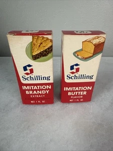 Schilling Imitation Brandy & Butter Extract set of 1960/70s Picture On Box - Picture 1 of 6