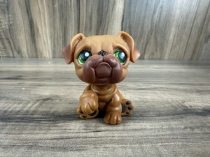 Littlest Pet Shop LPS Brown Bulldog Dog with Green Eyes Figurine 2004 #180 - Picture 1 of 7