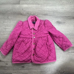 Ralph Lauren Girls Quilted Pink Barn Jacket Chore Coat Size 4/4T - Picture 1 of 10