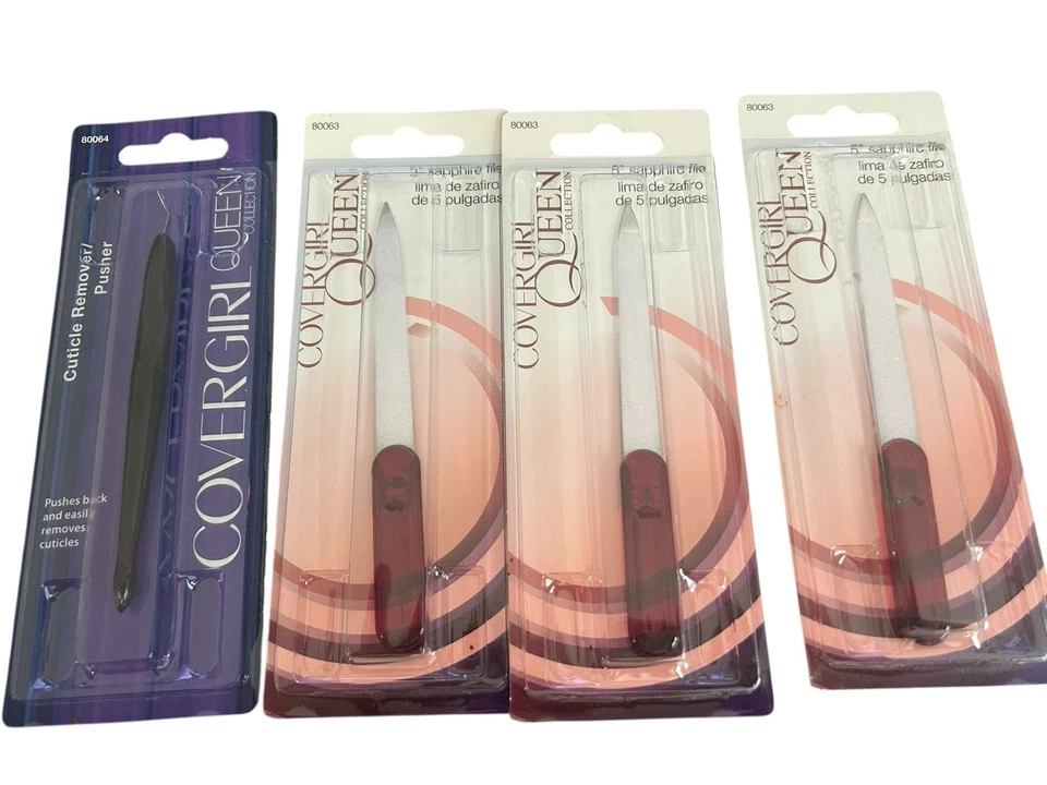 2011 Cover Girl Queen Collection 5" Sapphire File lote de 3 removedores de cutículas empuje Foto 1 de 3