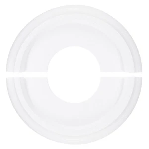 Ceiling Medallion, 10" OD x 4" ID Split Chandelier Medallion, White - Picture 1 of 6