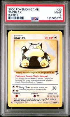 2000 POKEMON GAME BASE 2 II #30 SNORLAX PSA 9 MINT - Image 1 of 2